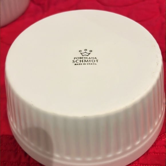 Porcelana Schmidt 5” Ramekins Made in Brazil Porcelain Set of 4 excellent - Picture 8 of 8